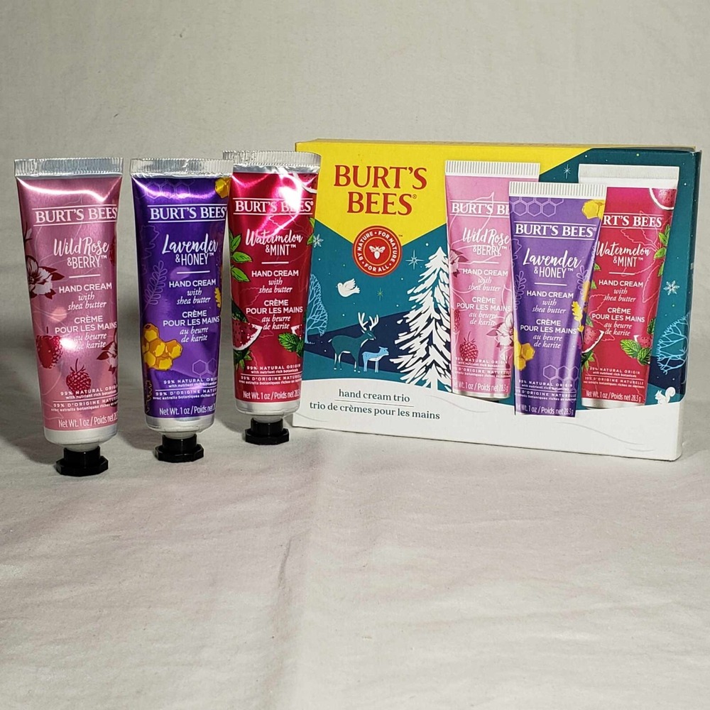 Burt's Bees Christmas Gift Set 3 Body Skincare Shea Butter Hand Creams